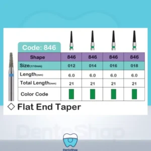 فرز الماسه توربین Flat end taper لاستردنت (846)